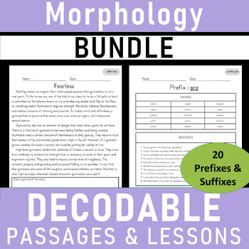 Preview of Morphology | Prefixes & Suffixes | Advanced Decodables | Word/Sentence/Passage