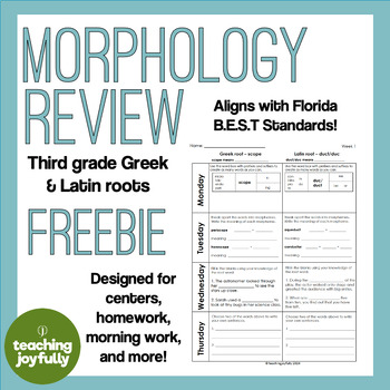Preview of Morphology Review FREEBIE (End of the Year)
