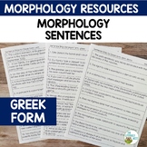 Morphology Sentences for Greek Forms