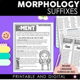 Morphology | Suffixes Worksheets | Ontario Language Curric