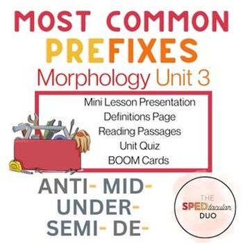 Preview of Morphology Unit 3 - Most Common Prefixes (anti, mid, semi, under, de)