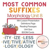 Morphology Unit 8 - Most Common Suffixes (ity, ive/tive/at