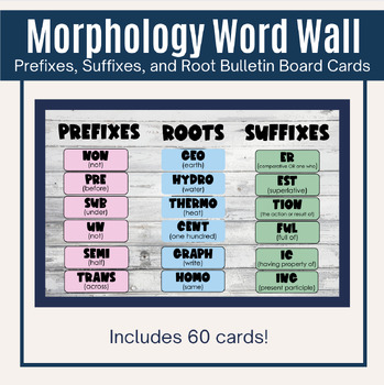 Preview of Roots Word Wall | Affixes Word Wall | Science of Reading | Upper Elementary