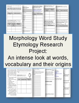 Preview of Morphology: Word Study Etymology Research Project