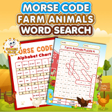 Morse Code Alphabet "Farm Animals" Word Search Games Activities