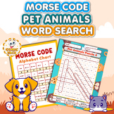 Morse Code Alphabet "Pet Animals" Word Search Puzzles Activities