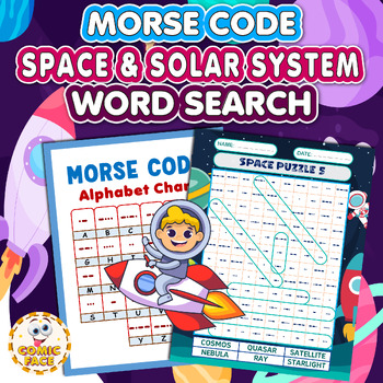 Preview of Morse Code Alphabet "Space and Solar System" Word Search Puzzles Activities