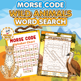 Morse Code Alphabet "Wild Animals" Word Search Games Activities