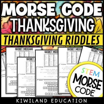 Preview of Morse Code Crack the Code Thanksgiving Riddles and Jokes Worksheet Activity