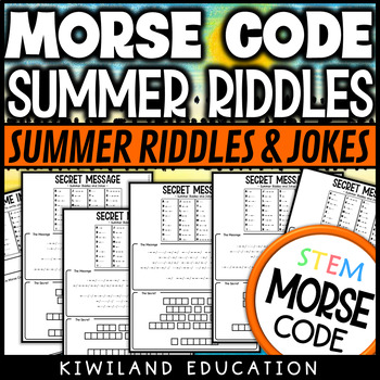Preview of Morse Code Crack the Code with Summer Riddles and Jokes Activity Worksheets