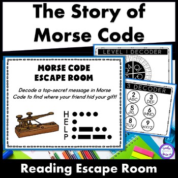 Preview of Morse Code Escape Room ELA Social Studies Reading Comprehension