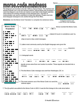 Preview of Social Studies: Learning and Using the Morse Code