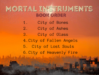 Preview of Mortal Instruments Book Order Guide Display