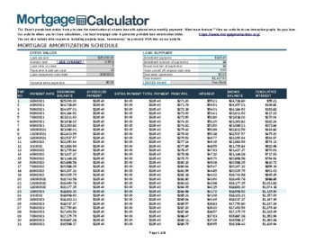 Preview of Mortgage Calculator