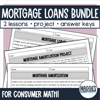 Preview of Consumer Math Mortgage Loans Lessons and Project Bundle