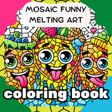 Mosaic Funny melting art coloring pages for kids 7-12 and adult
