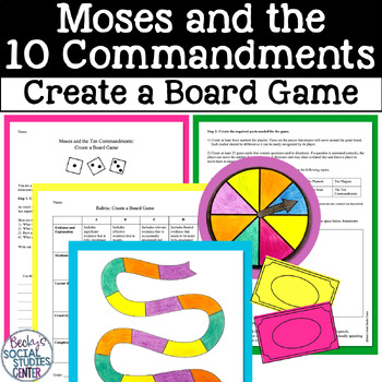 Preview of Moses, 10 Commandments, Ancient Israelites (Hebrews) Judaism Board Game Project