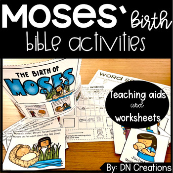 Preview of Moses Bible Activities l Birth of Moses Lesson l Baby Moses Bible Study