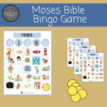 Preview of Moses Bible Bingo Game (Baby Moses to Exodus)