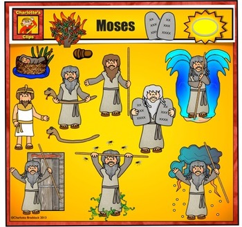 Preview of Moses Clip Art - by Charlotte's Clips from Bible Series