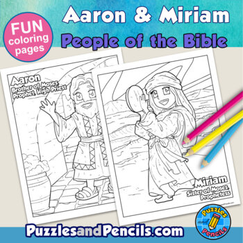 Moses Coloring Pages | People of the Bible by Puzzles and Pencils