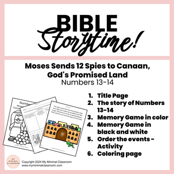 Preview of Moses Sends 12 Spies to Canaan, God's Promised Land Sunday School