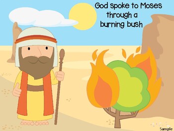 cartoon moses and the burning bush
