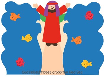 Moses and the Red Sea craft and color sheet by JannySue | TpT