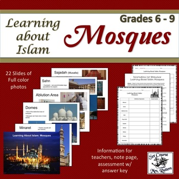 Preview of Mosques: Learning About Islam; Slideshow, student note page, color photos
