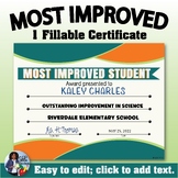 Most Improved Certificate 4