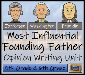 Preview of Most Influential Founding Father Opinion Writing Unit | 5th Grade & 6th Grade