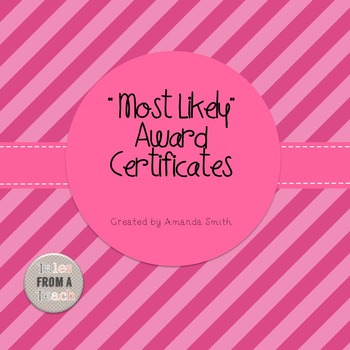 Preview of Most Likely Award Certificates: Ready to Use Stripe Printables