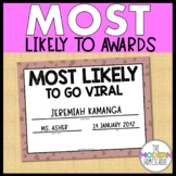 Most Likely To Awards for Middle School and High School
