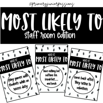 Preview of Most Likely To: Staff Room Edition | Fun Game for Teachers, Staff Meetings