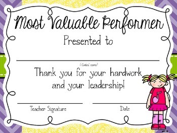 Preview of Most Valuable Performer Awards