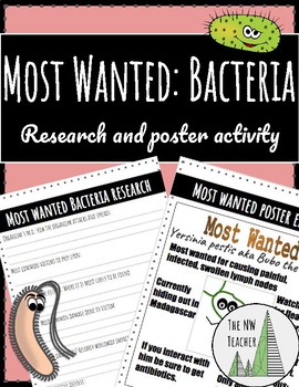 Preview of Most Wanted Bacteria Poster Activity