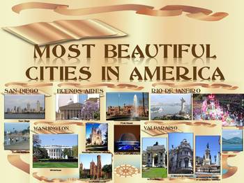 Preview of America Most beautiful cities PowerPoint presentation distance learning