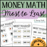 Most to Least Coins & Bills | Sped Money Math Addition | 3