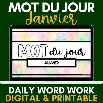 Preview of Mot du jour | French Daily Word Work | January | Janvier