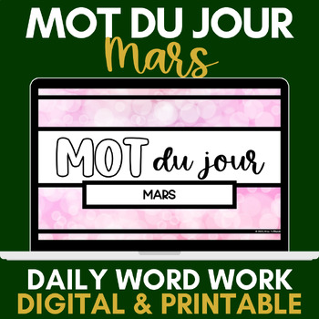 Preview of Mot du jour | French Daily Word Work | March | Mars