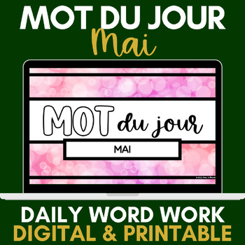 Preview of Mot du jour | French Daily Word Work | May | Mai