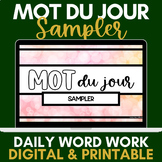 Mot du jour | French Daily Word Work | Sampler