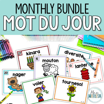 Preview of Mot du jour French oral practice - Monthly bundle