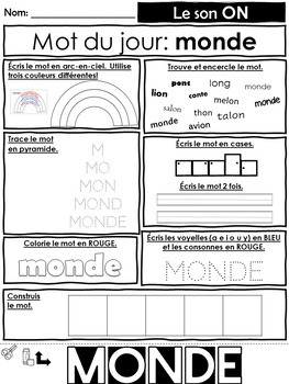 Mot du jour – Le son ON (Learn to Read French Sounds - Word of the Day)