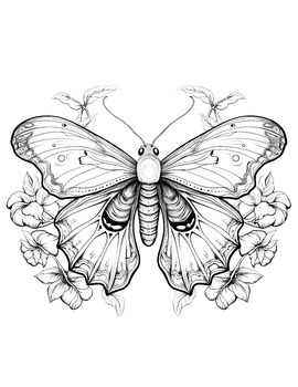 Preview of Moth Coloring Page (5)