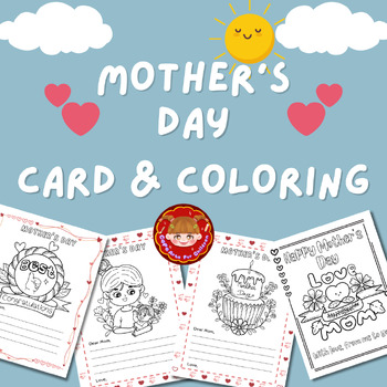 Preview of Mother’s Day Card (Writing) & Mother’s Day Coloring Page Activities