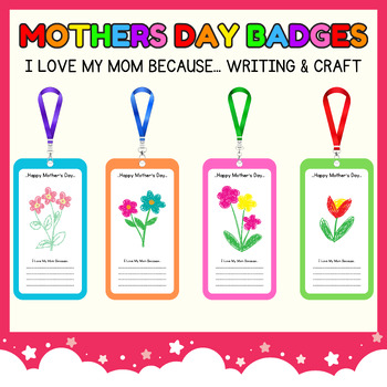 Preview of Mother Day write Badge l Spring Door Decor & Bulletin Board l May drawing poster