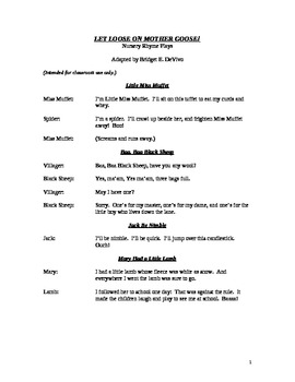 Preview of Mother Goose Readers Theatre Script