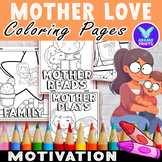 Mother Love Coloring Pages & Writing Paper Art Activities 
