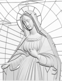 Mother Mary Coloring Pages| 1-page coloring page in  3D| D